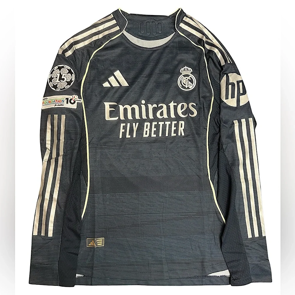 25/26 real madrid UCL away kit. Kylian Mbappe soccer football jersey. Heat ready